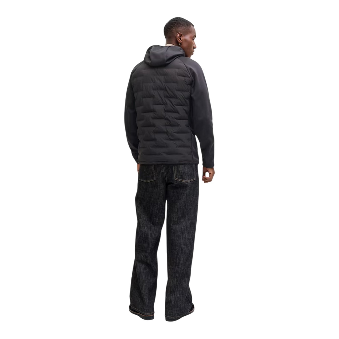 Black - Back - Jack And Jones Mens Hybrid Jacket