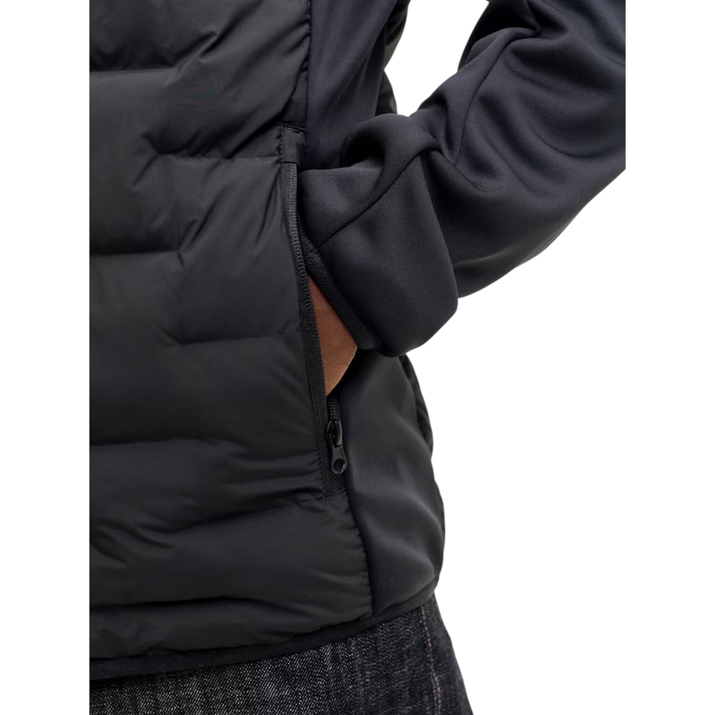 Black - Side - Jack And Jones Mens Hybrid Jacket