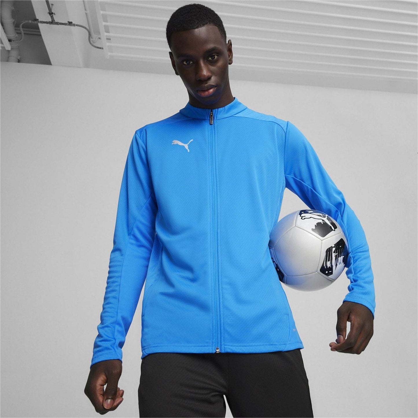 Blue-Silver - Side - Puma Mens TeamGoal Jacket