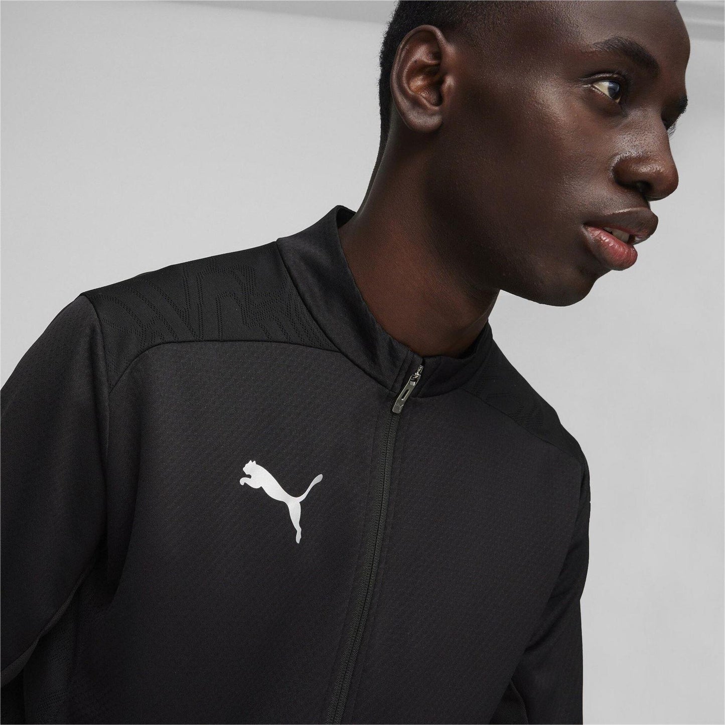 Black-Silver - Pack Shot - Puma Mens TeamGoal Jacket