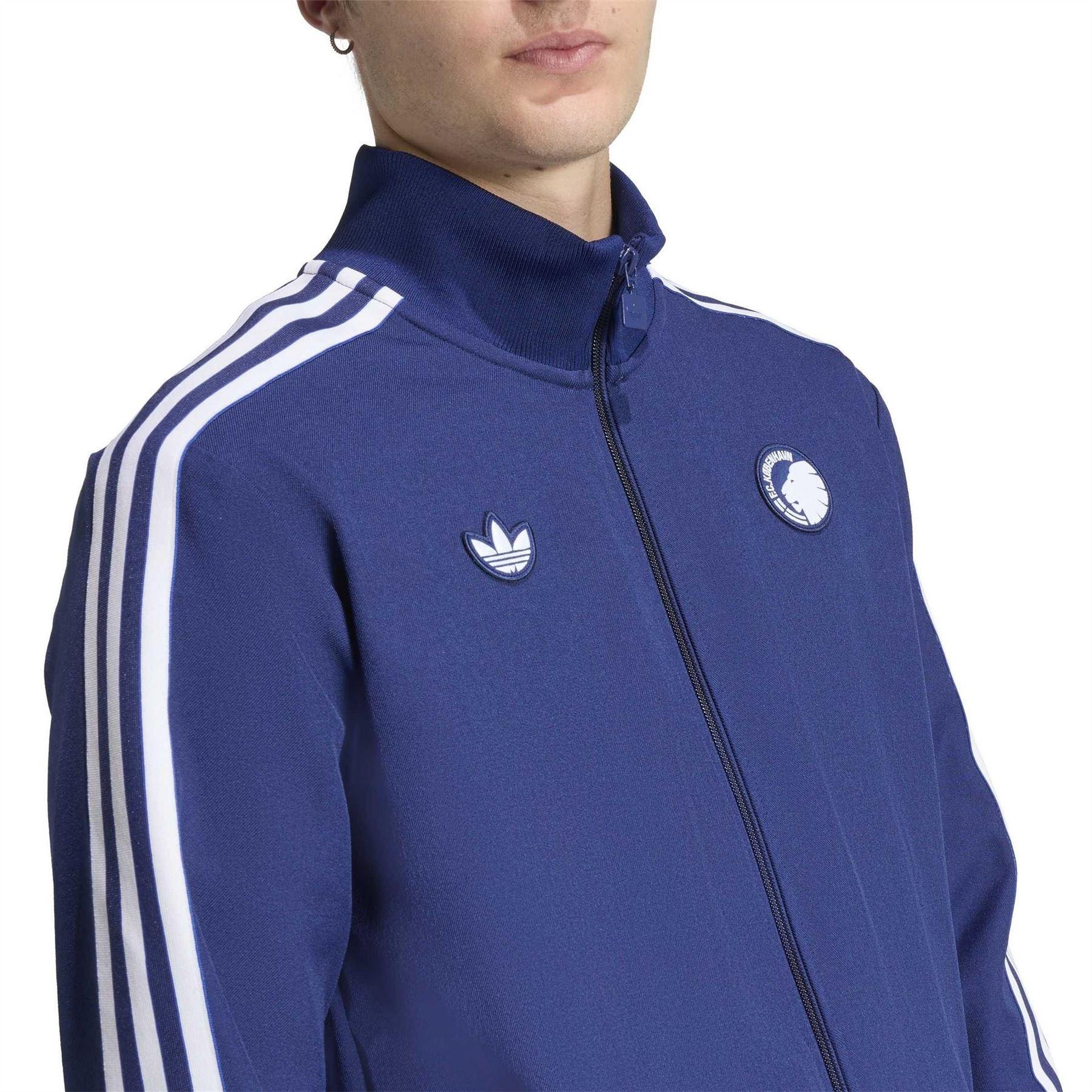 Blue - Side - Adidas Mens Terrace Icons F.C. Copenhagen Track Jacket