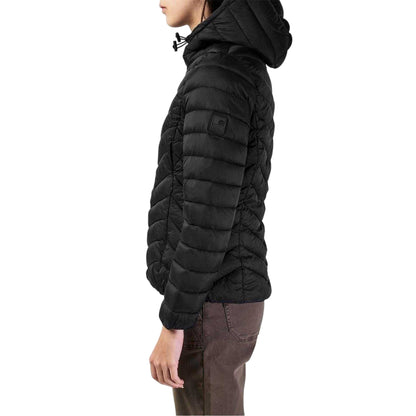 Black - Side - SoulCal Womens-Ladies Bubble Hooded Padded Jacket