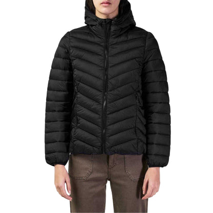 Black - Lifestyle - SoulCal Womens-Ladies Bubble Hooded Padded Jacket