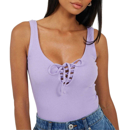 Violet - Side - Brave Soul Womens-Ladies Lace Up Bodysuit