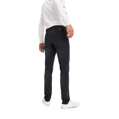 Black - Side - Tommy Jeans Mens Austin Tapered Leg Slim Jeans
