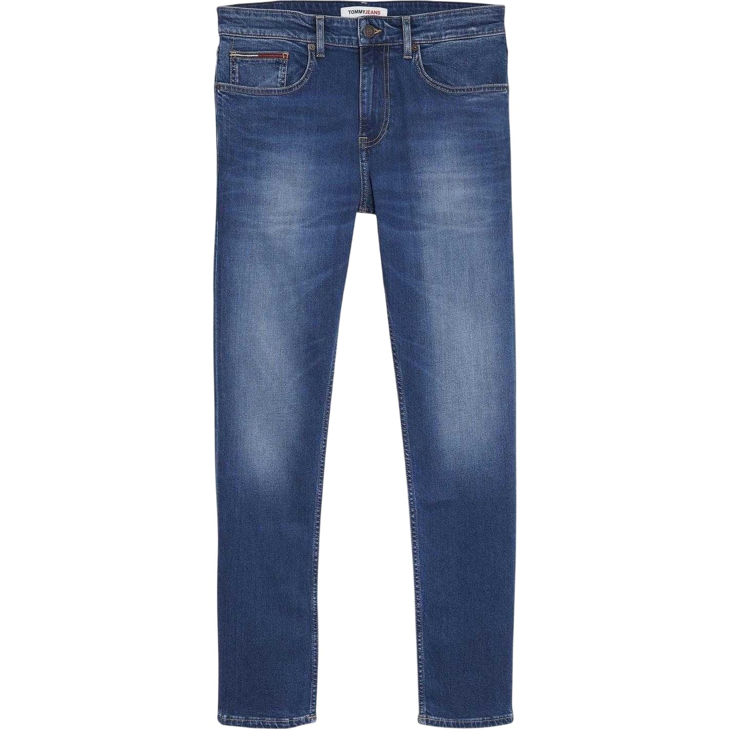 Mid Blue - Front - Tommy Jeans Mens Austin Tapered Leg Slim Jeans