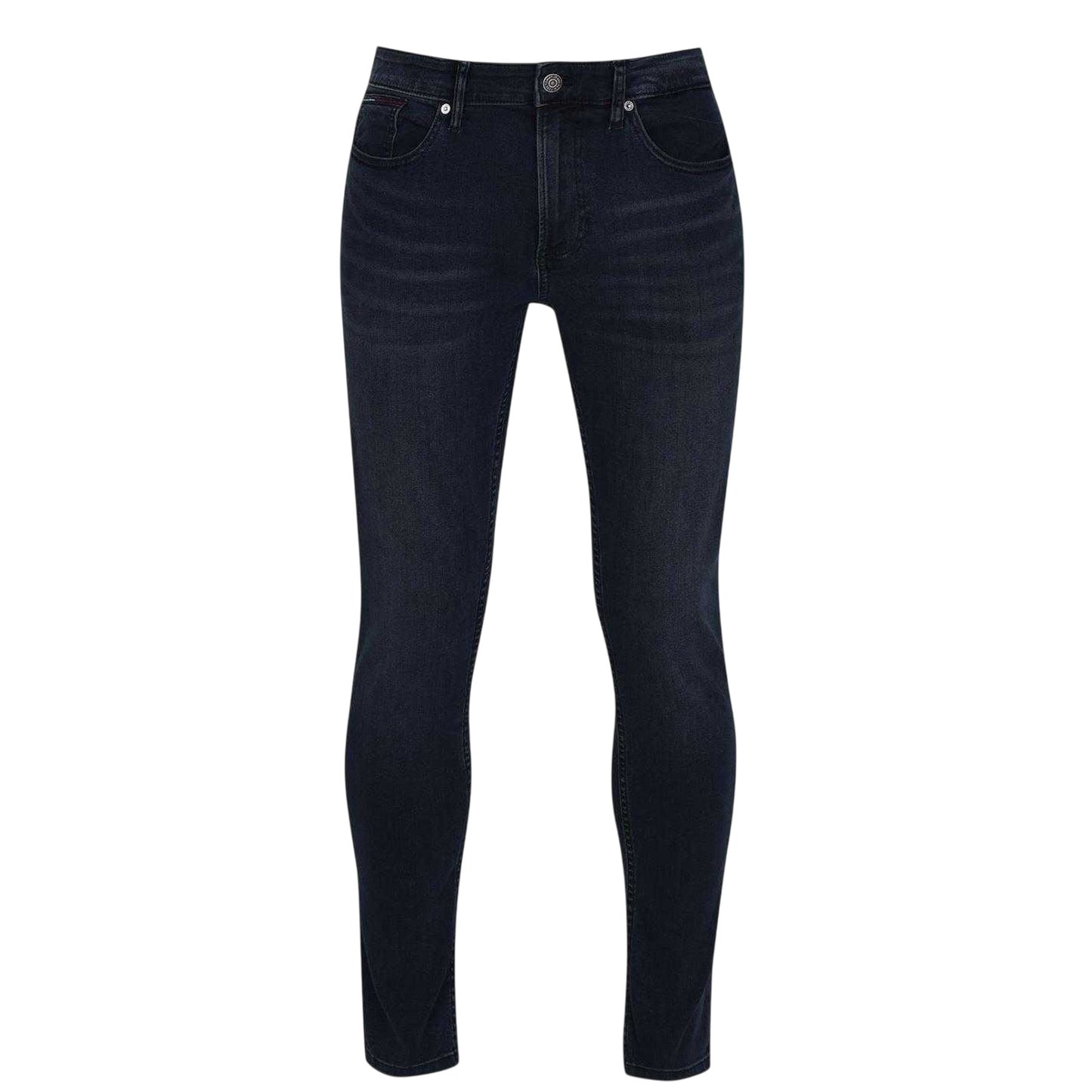 Black - Front - Tommy Jeans Mens Austin Tapered Leg Slim Jeans