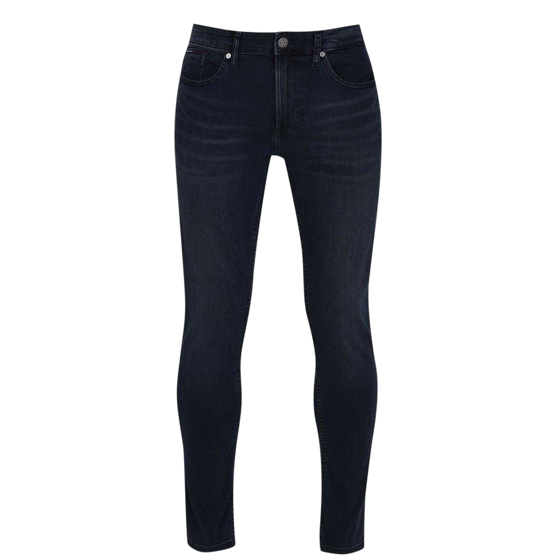 Black - Front - Tommy Jeans Mens Austin Tapered Leg Slim Jeans