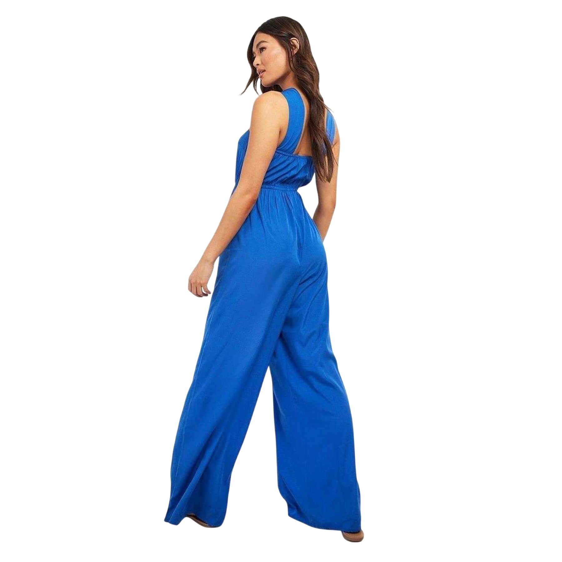 Blue - Back - Violet Romance Womens-Ladies O Ring Wide Leg Jumpsuit