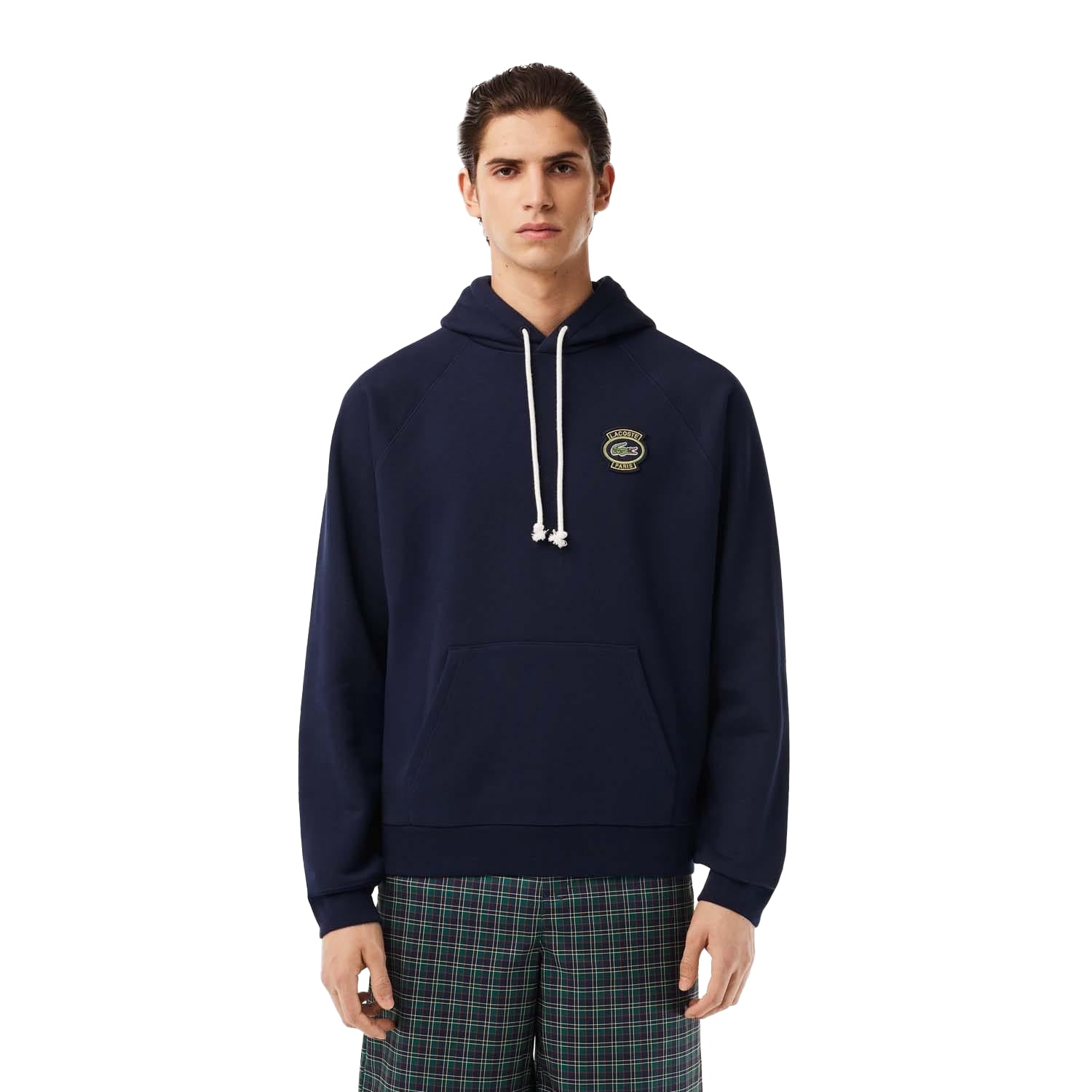 Navy - Lifestyle - Lacoste Mens Heritage Badge Fleece Hoodie