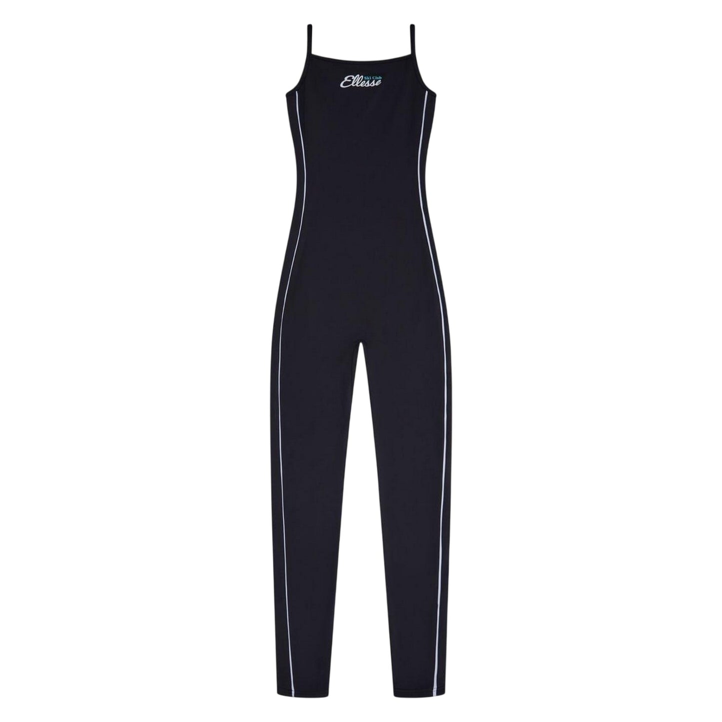 Black - Front - Ellesse Womens-Ladies Side Stripe Spaghetti Strap Jumpsuit