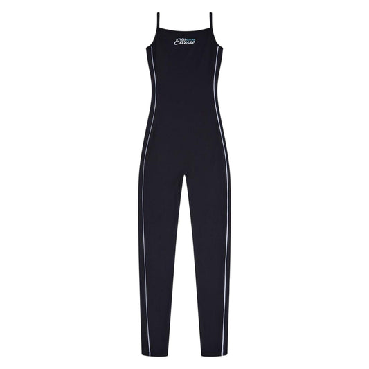 Black - Front - Ellesse Womens-Ladies Side Stripe Spaghetti Strap Jumpsuit