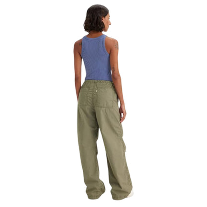 Deep Lichen Green - Back - Levis Womens-Ladies Wide Leg Parachute Pants