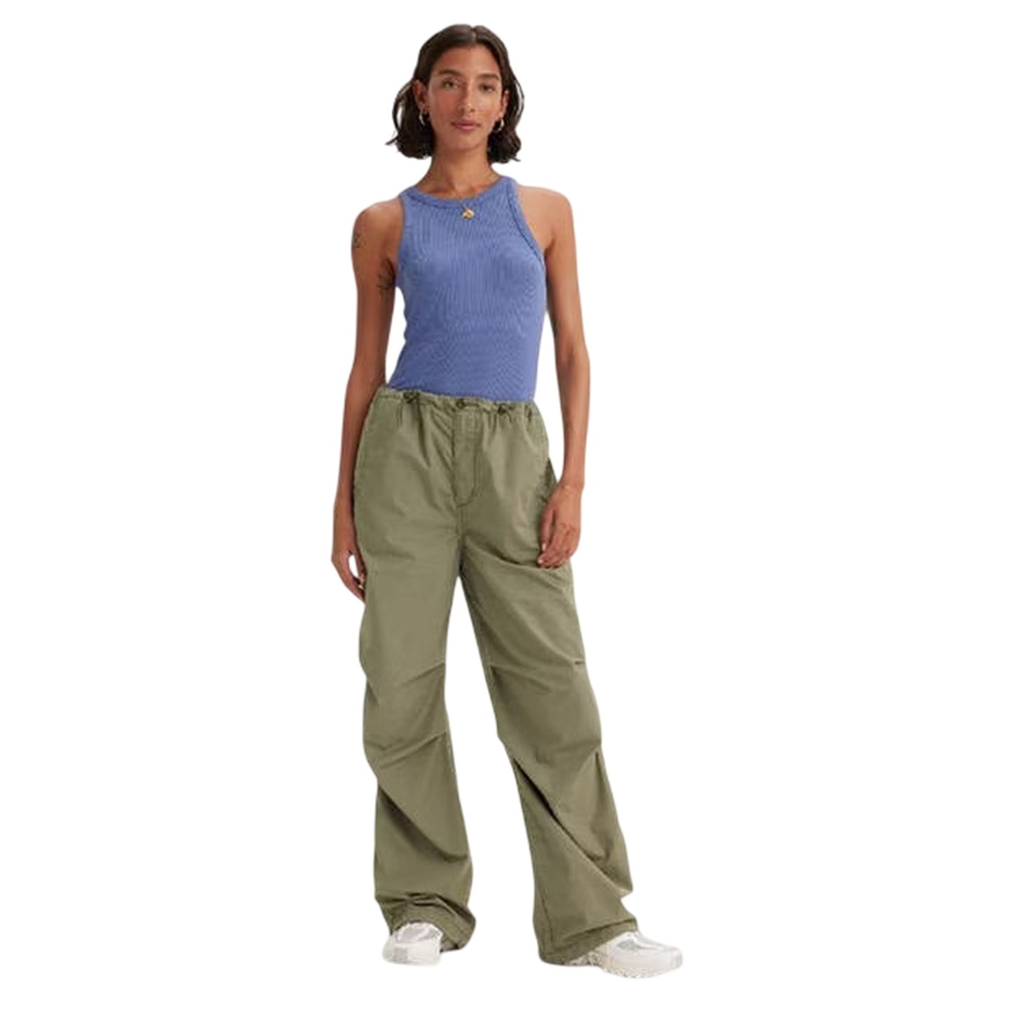 Deep Lichen Green - Lifestyle - Levis Womens-Ladies Wide Leg Parachute Pants