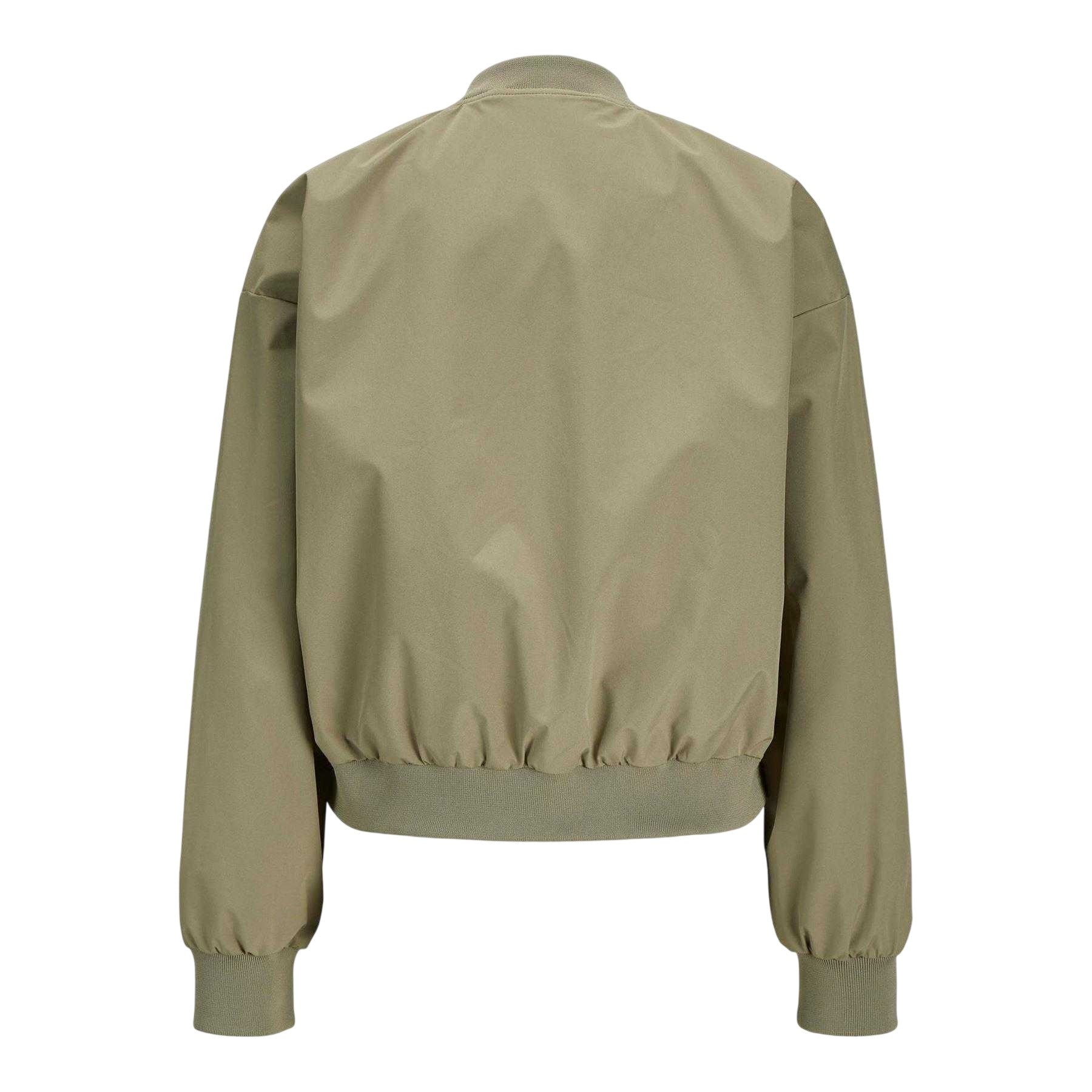 Aloe Green - Back - JJXX Womens-Ladies Ella Ribbed Bomber Jacket