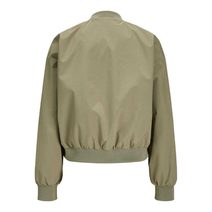 Aloe Green - Back - JJXX Womens-Ladies Ella Ribbed Bomber Jacket