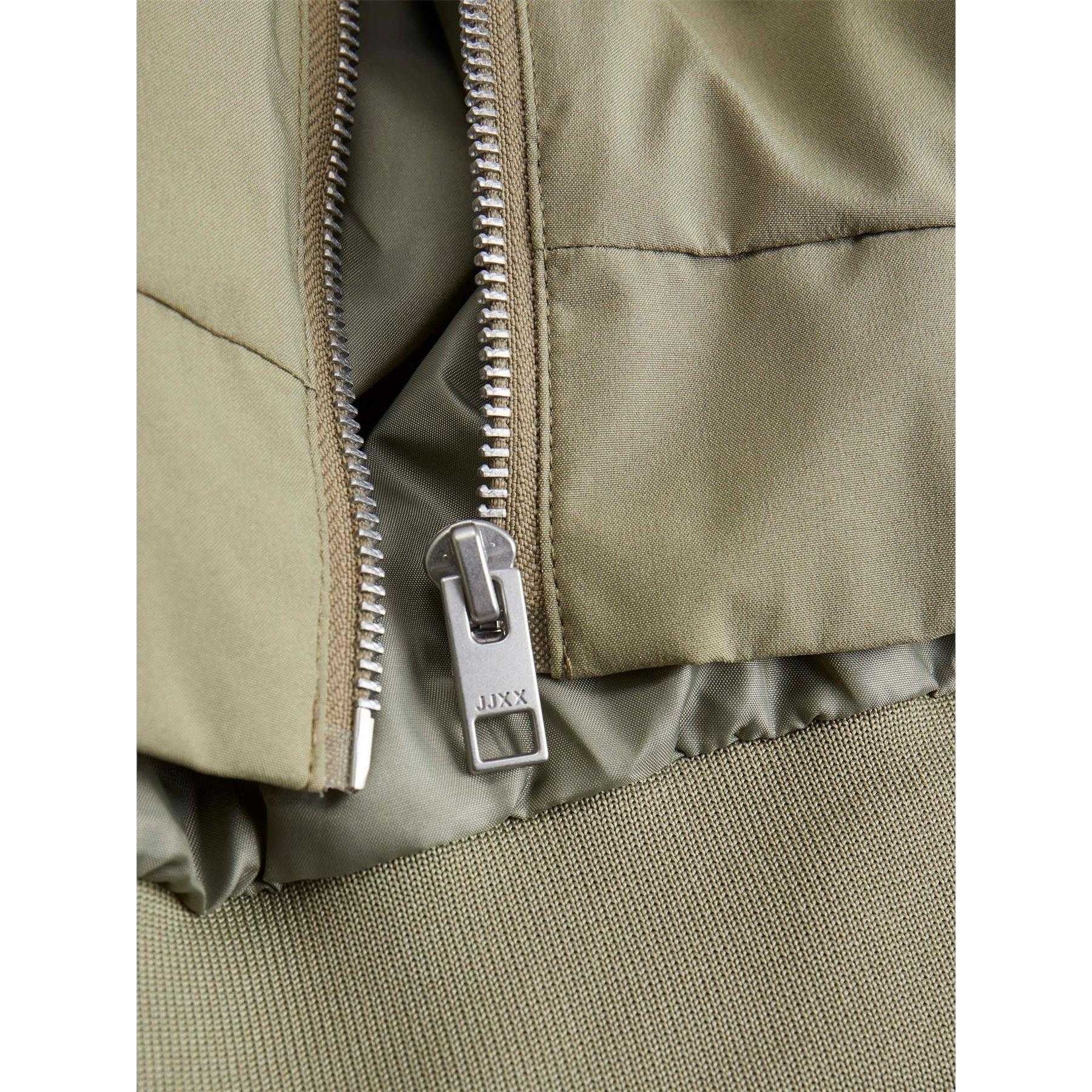 Aloe Green - Side - JJXX Womens-Ladies Ella Ribbed Bomber Jacket