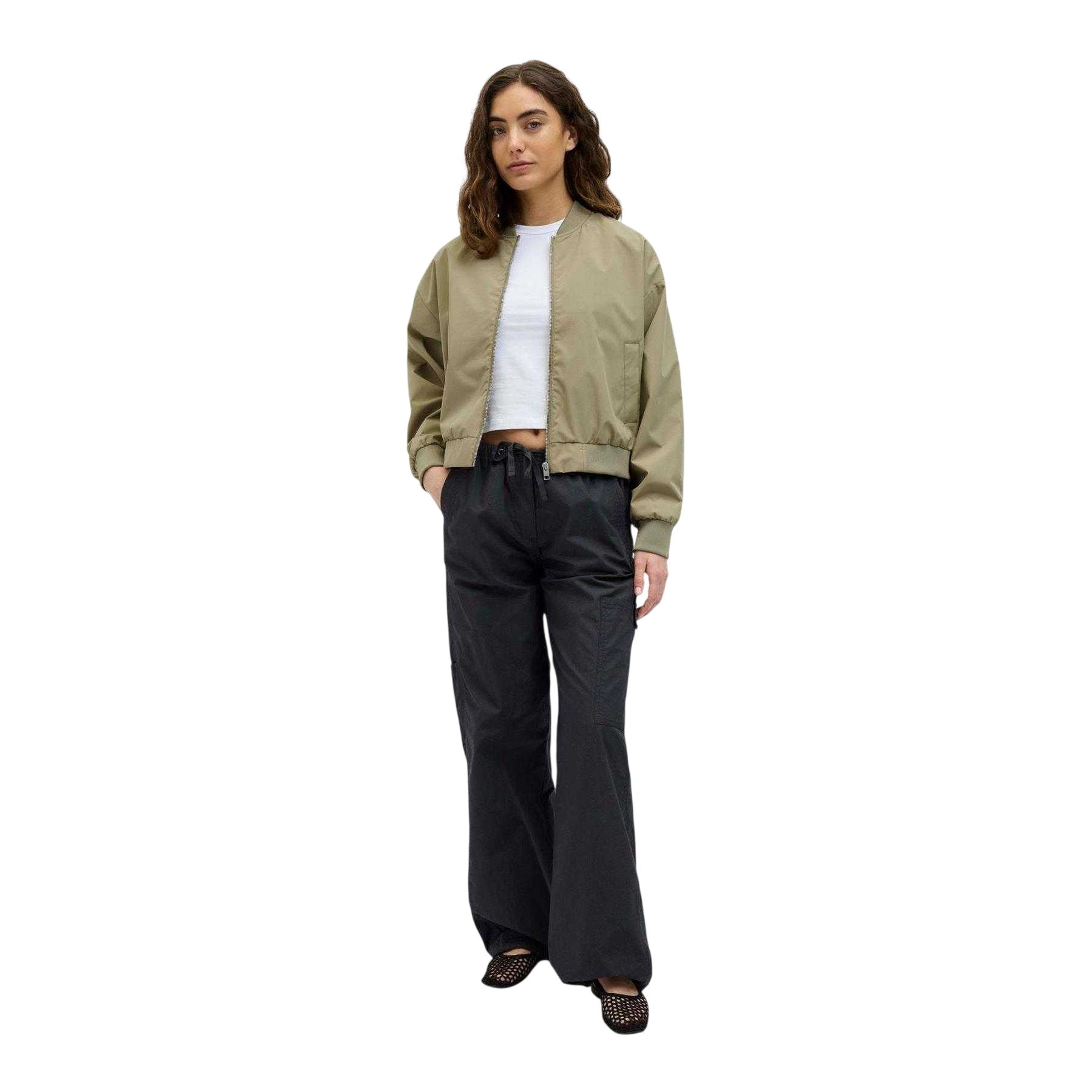 Aloe Green - Lifestyle - JJXX Womens-Ladies Ella Ribbed Bomber Jacket