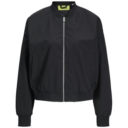 Black - Front - JJXX Womens-Ladies Ella Ribbed Bomber Jacket