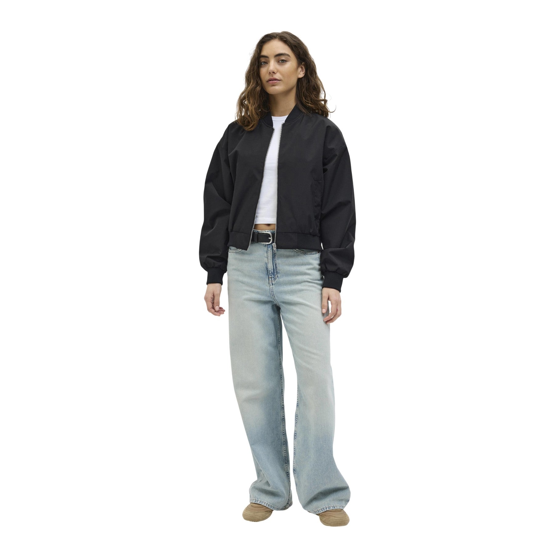 Black - Lifestyle - JJXX Womens-Ladies Ella Ribbed Bomber Jacket