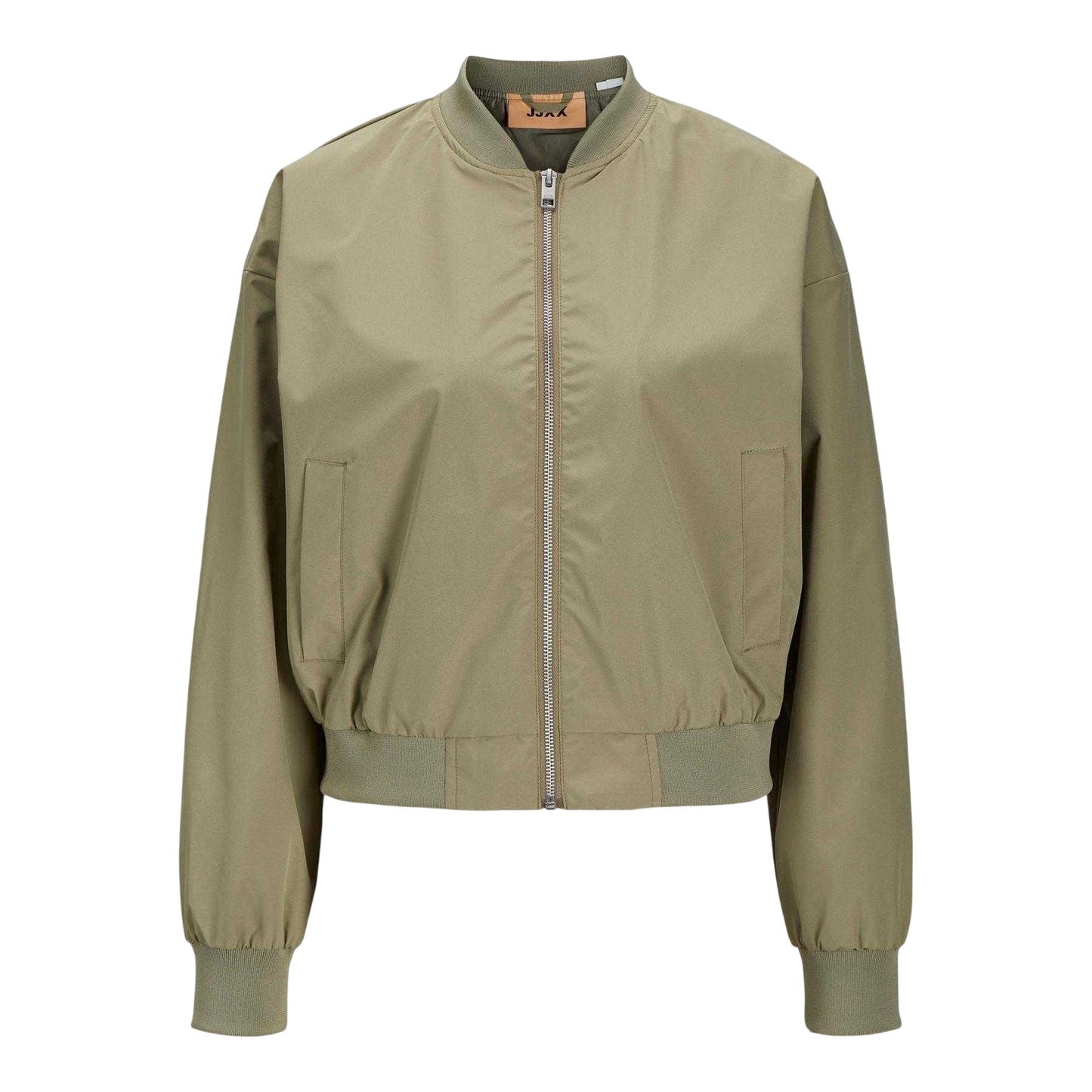 Aloe Green - Front - JJXX Womens-Ladies Ella Ribbed Bomber Jacket