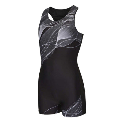 Black-Grey - Side - Zoggs Girls Xtra Life One Piece Swimsuit