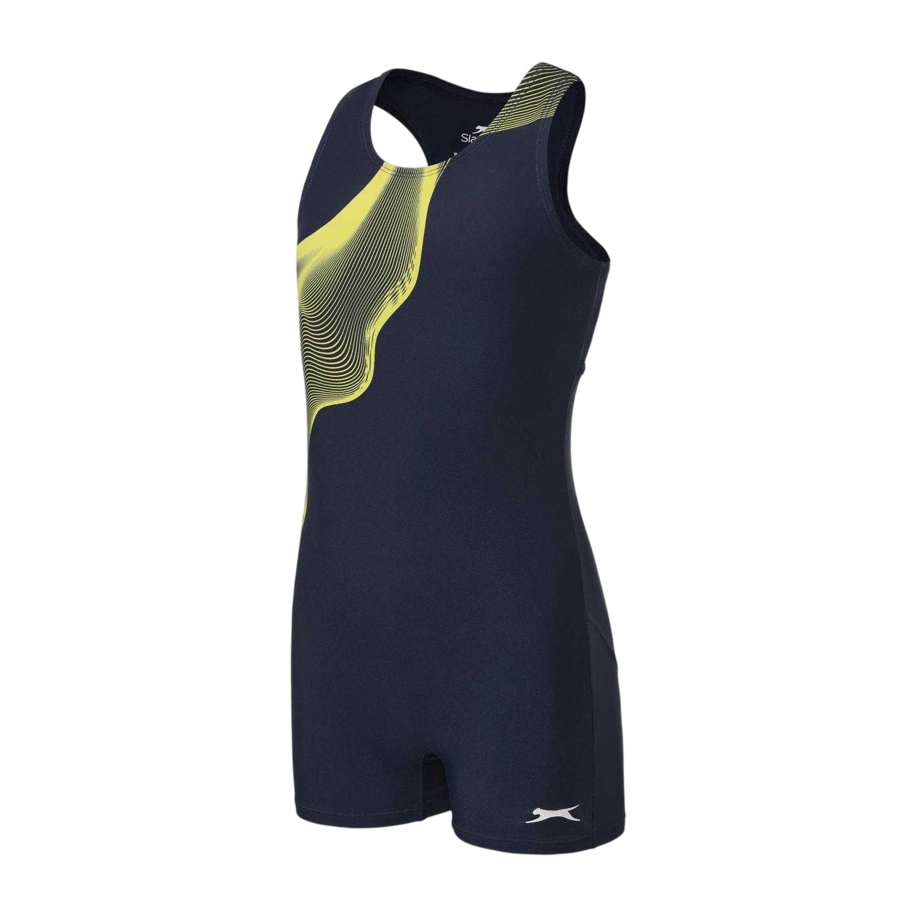 Blue-Yellow-White - Side - Zoggs Girls Xtra Life One Piece Swimsuit
