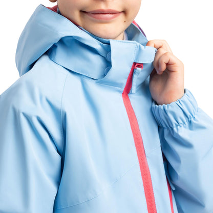 Blue - Side - Trespass Childrens-Kids Windproof Waterproof Jacket