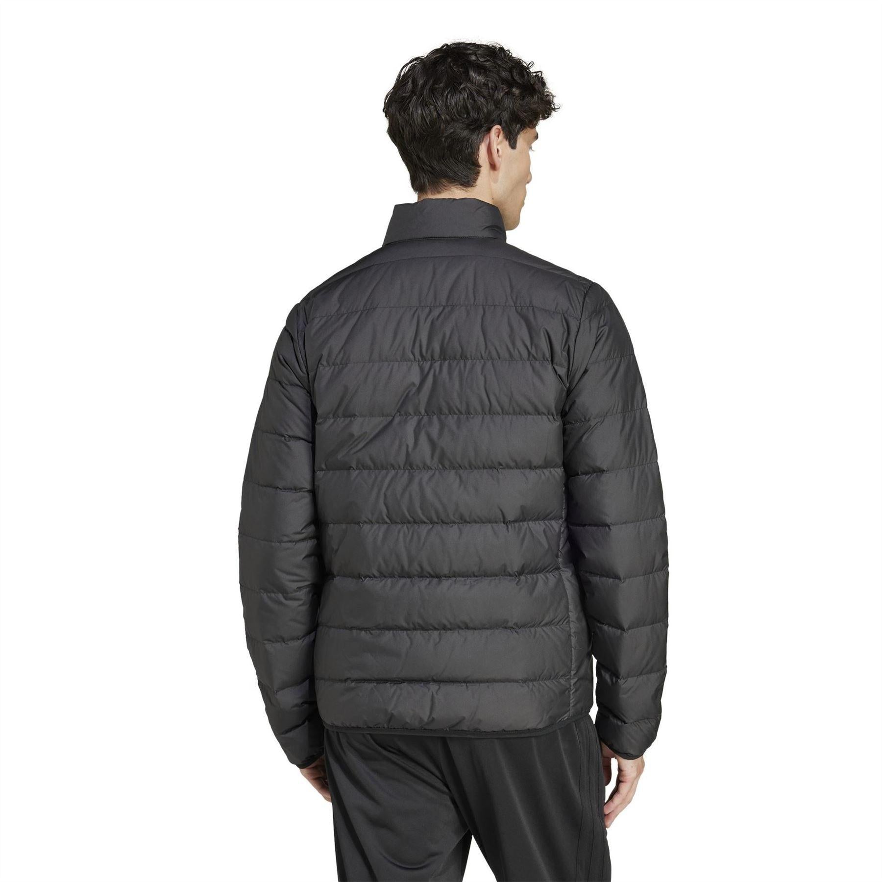 Black - Back - Adidas Mens Essentials Lite Lightweight Down Jacket