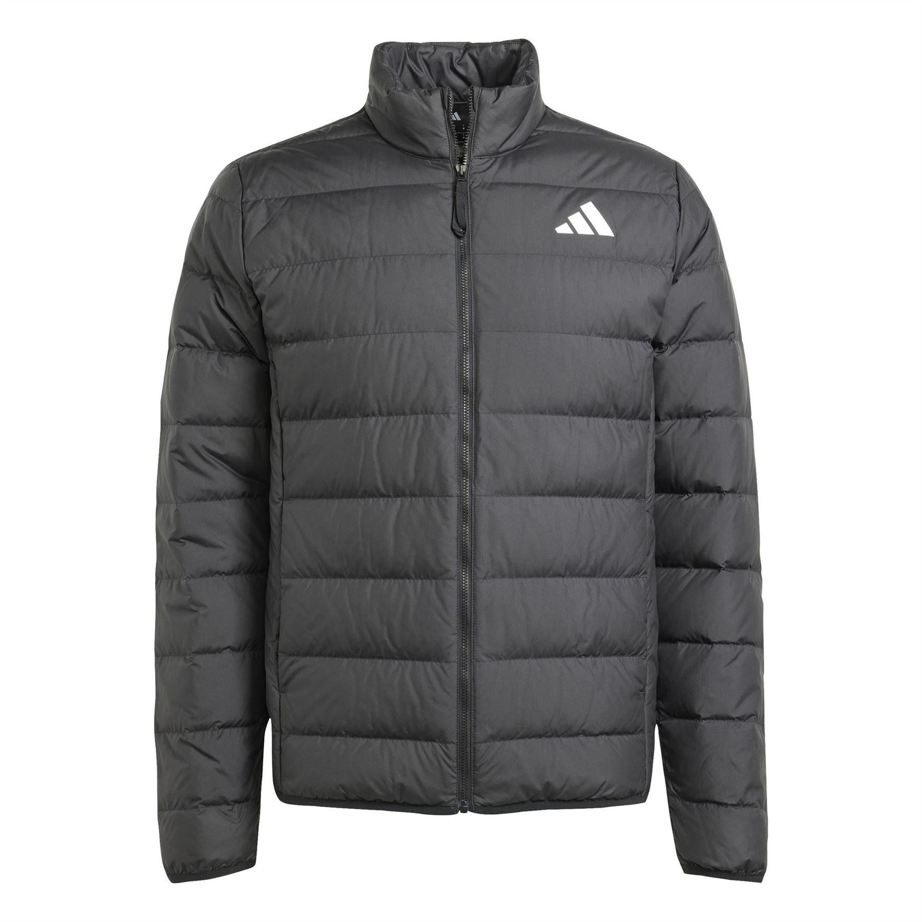 Black - Front - Adidas Mens Essentials Lite Lightweight Down Jacket