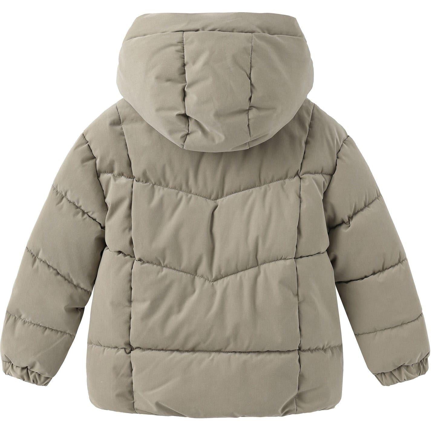 Khaki Green - Back - Firetrap Childrens-Kids Hooded Puffer Jacket