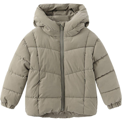 Khaki Green - Front - Firetrap Childrens-Kids Hooded Puffer Jacket