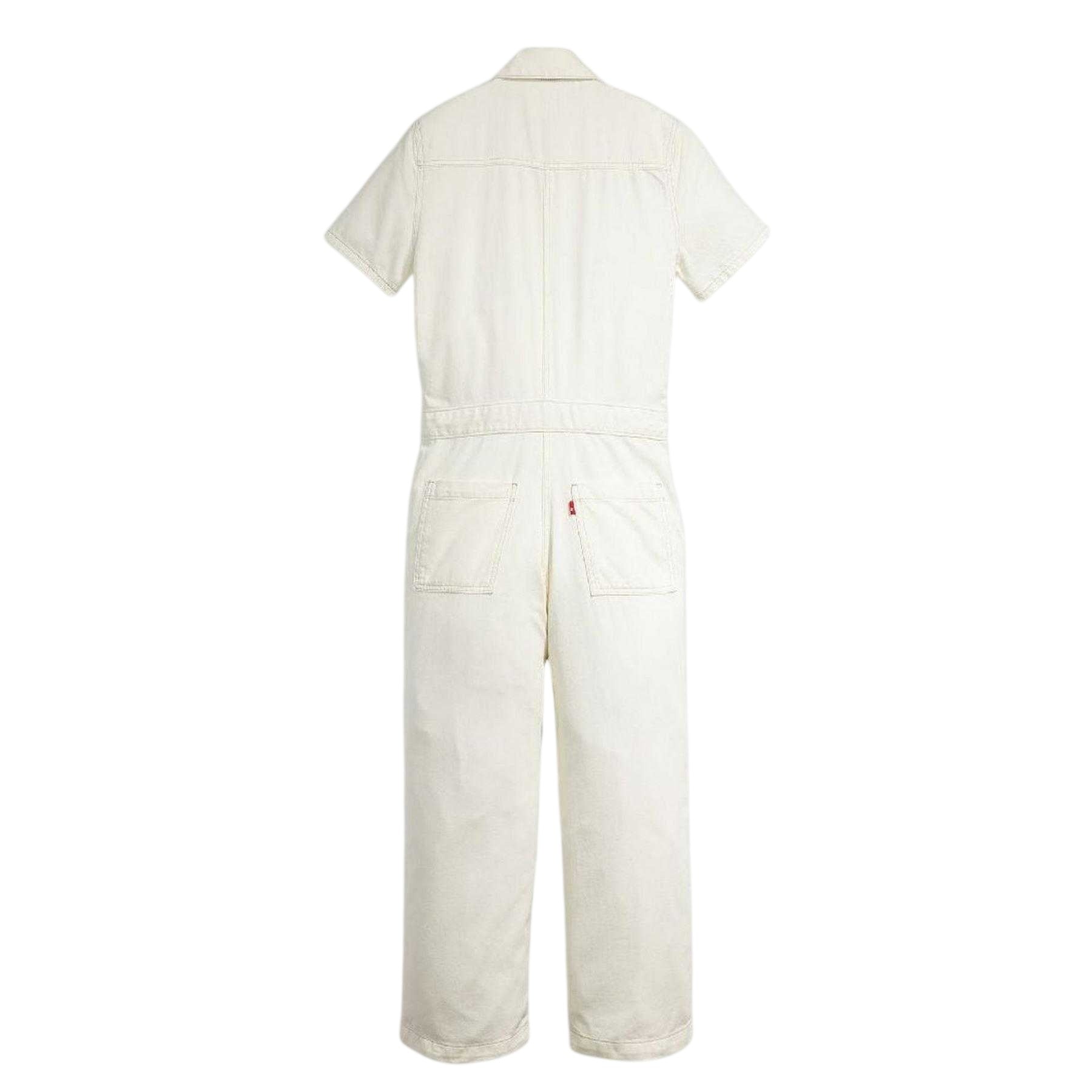 Off White - Back - Levis Womens-Ladies Heritage Collared Regular Jumpsuit