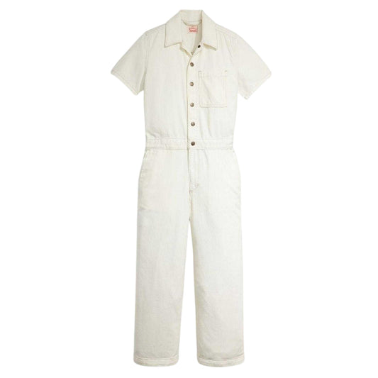 Off White - Front - Levis Womens-Ladies Heritage Collared Regular Jumpsuit