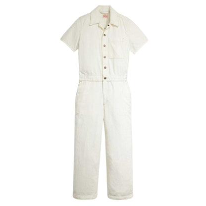 Off White - Front - Levis Womens-Ladies Heritage Collared Regular Jumpsuit