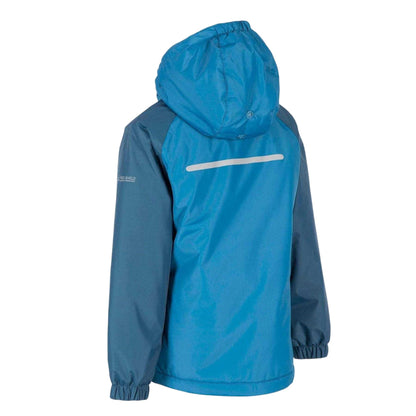 Teal - Back - Trespass Childrens-Kids Tuneful Waterproof Jacket