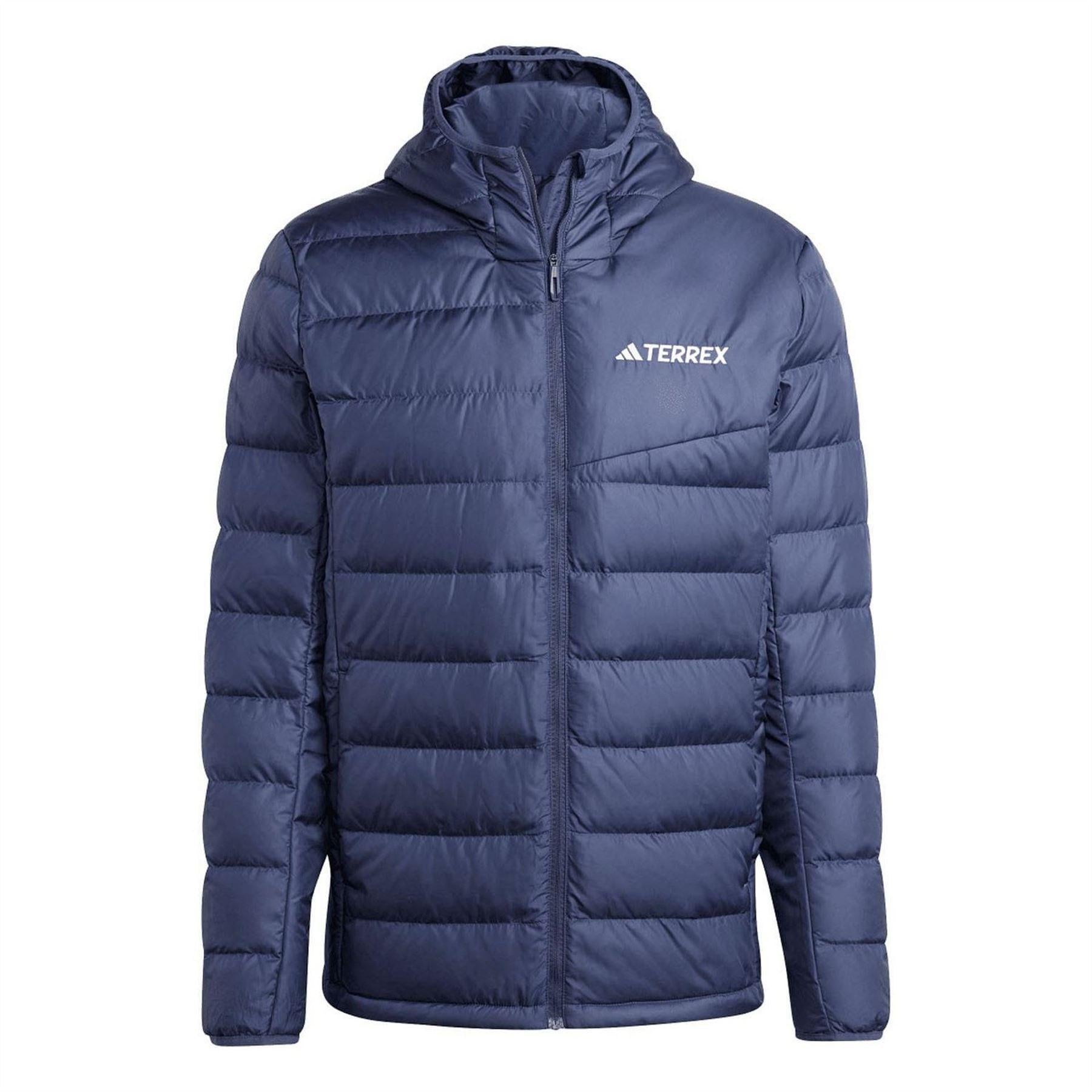 Navy - Front - Adidas Mens Terrex Lightweight Regular Down Jacket
