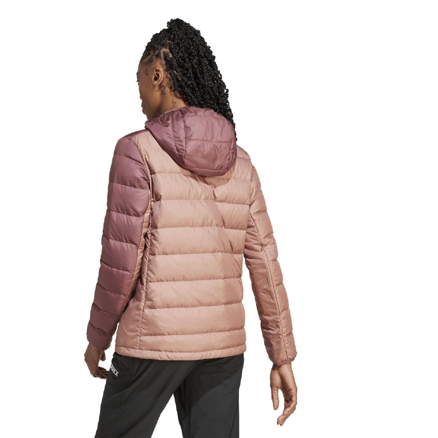 Beige - Back - Adidas Womens-Ladies Terrex Multi Recycled Polyester Lightweight Hooded Jacket