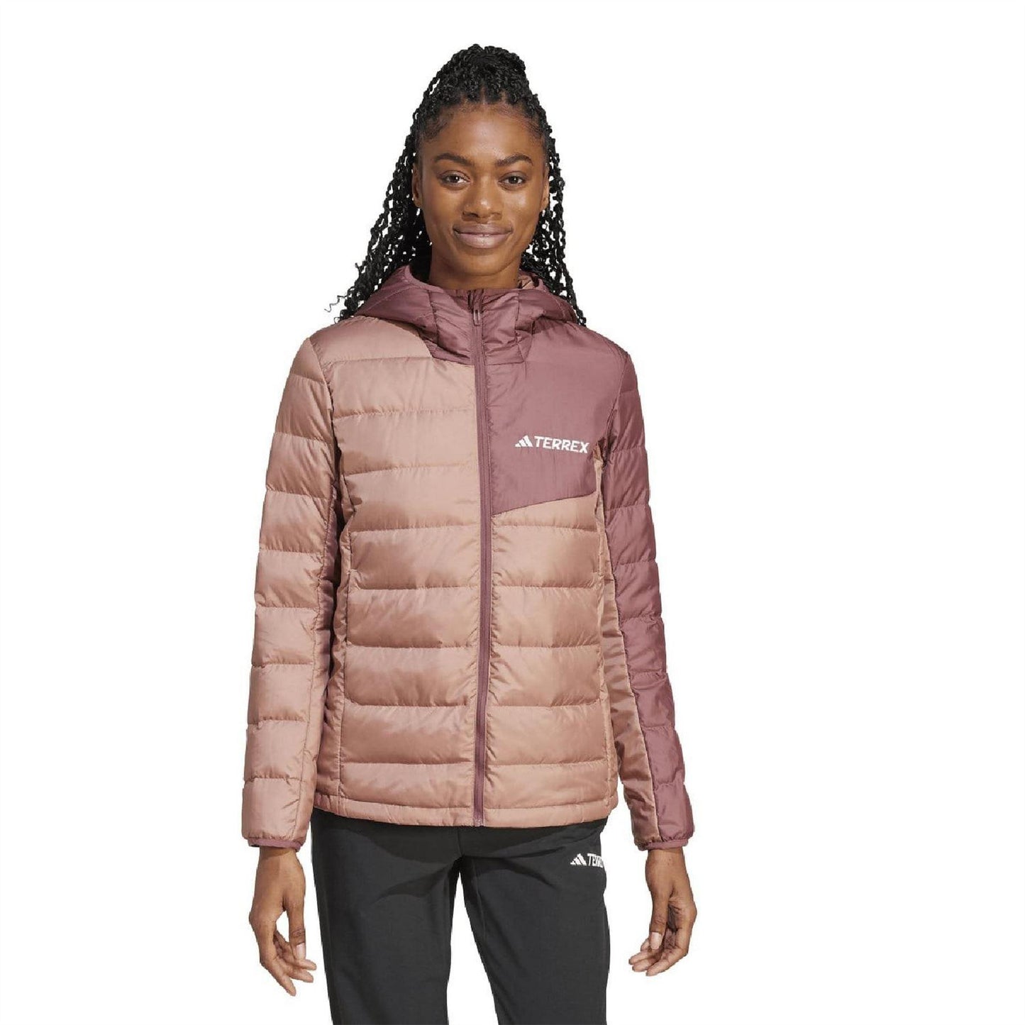 Beige - Front - Adidas Womens-Ladies Terrex Multi Recycled Polyester Lightweight Hooded Jacket