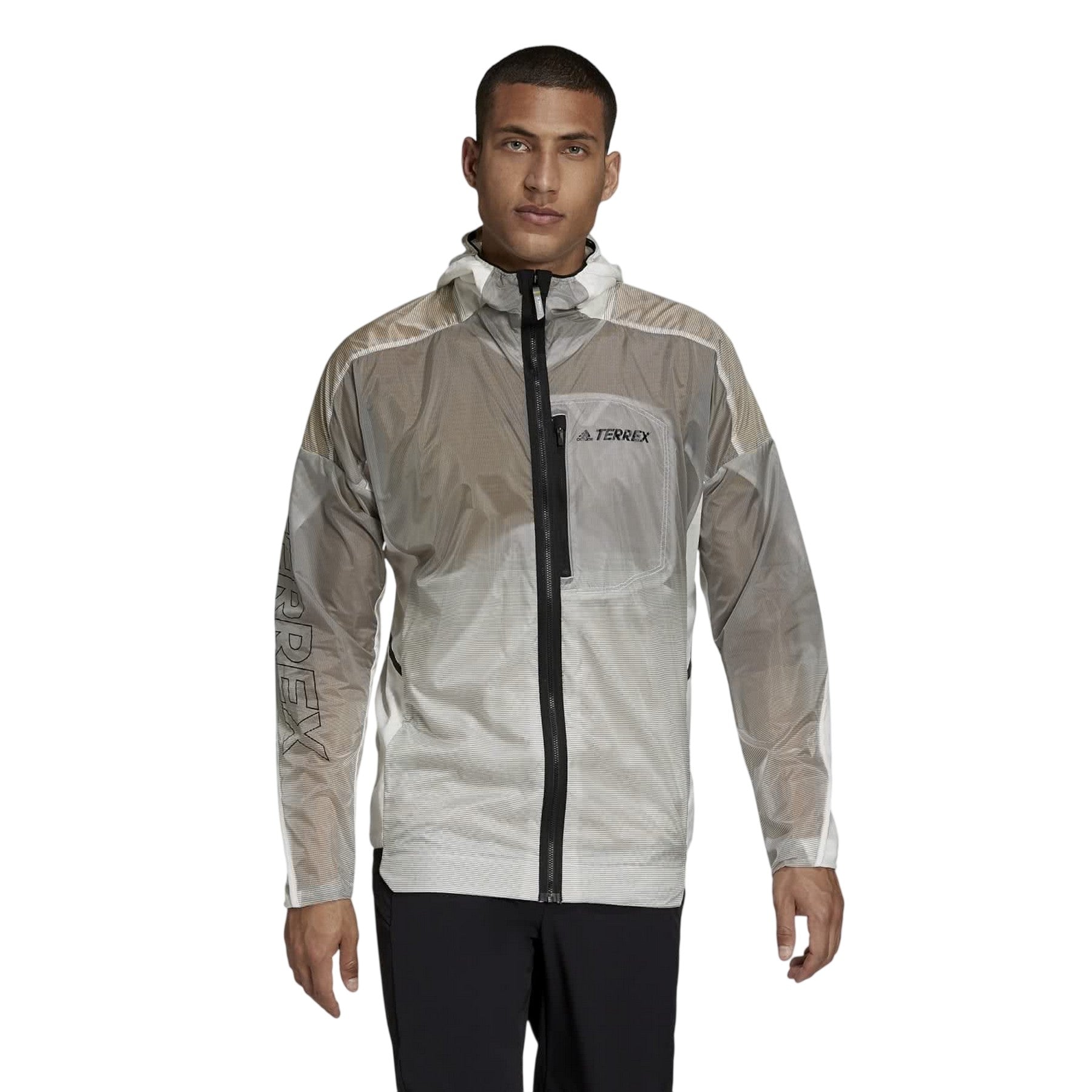 White - Side - Adidas Mens Terrex Agravic Moisture Wicking Performance Jacket