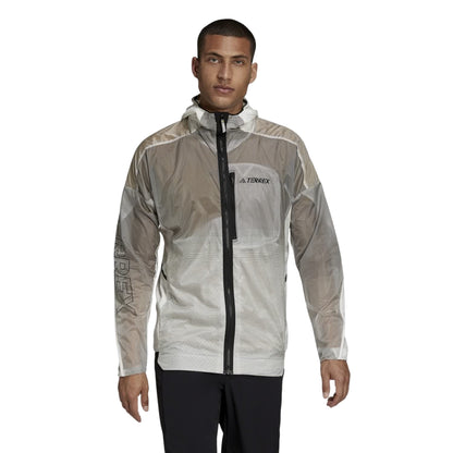 White - Side - Adidas Mens Terrex Agravic Moisture Wicking Performance Jacket