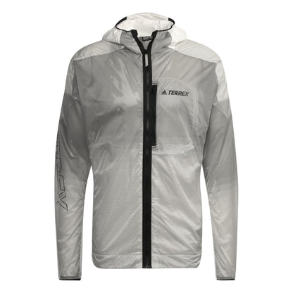 White - Front - Adidas Mens Terrex Agravic Moisture Wicking Performance Jacket