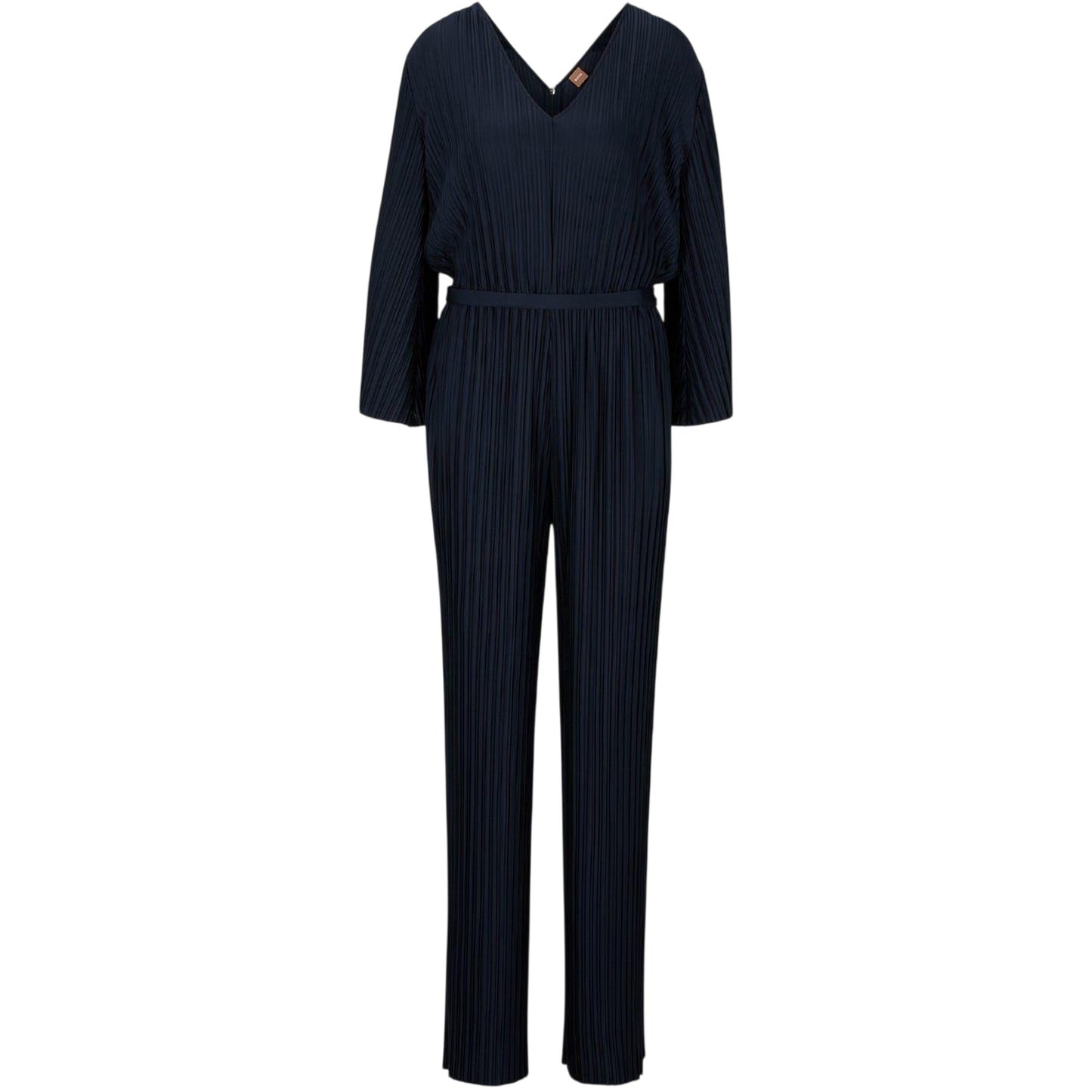 Blue - Front - Boss Womens-Ladies Pleated Regular Blouson Sleeve Jumpsuit