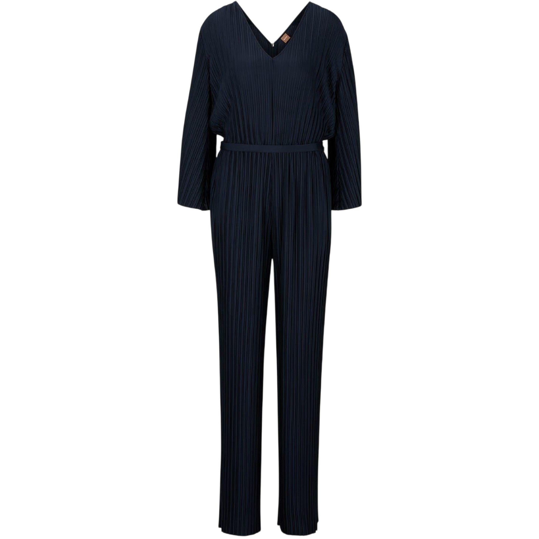 Blue - Front - Boss Womens-Ladies Pleated Regular Blouson Sleeve Jumpsuit