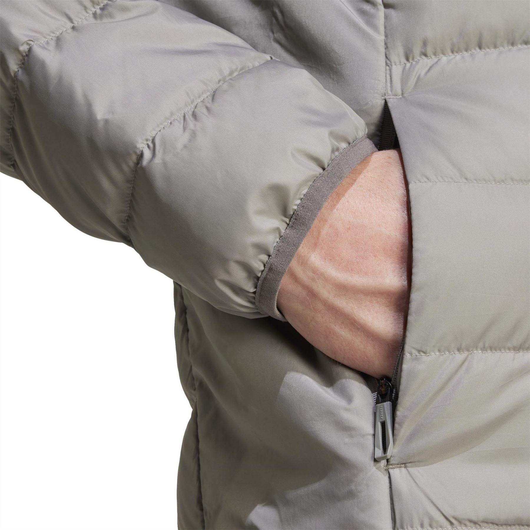 Solid Grey - Lifestyle - Adidas Mens Mt Down Ho J Hooded Athletic Down Jacket