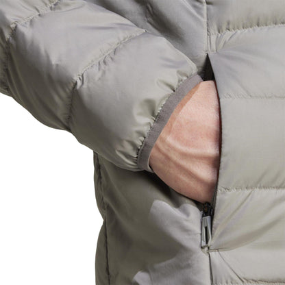 Solid Grey - Lifestyle - Adidas Mens Mt Down Ho J Hooded Athletic Down Jacket