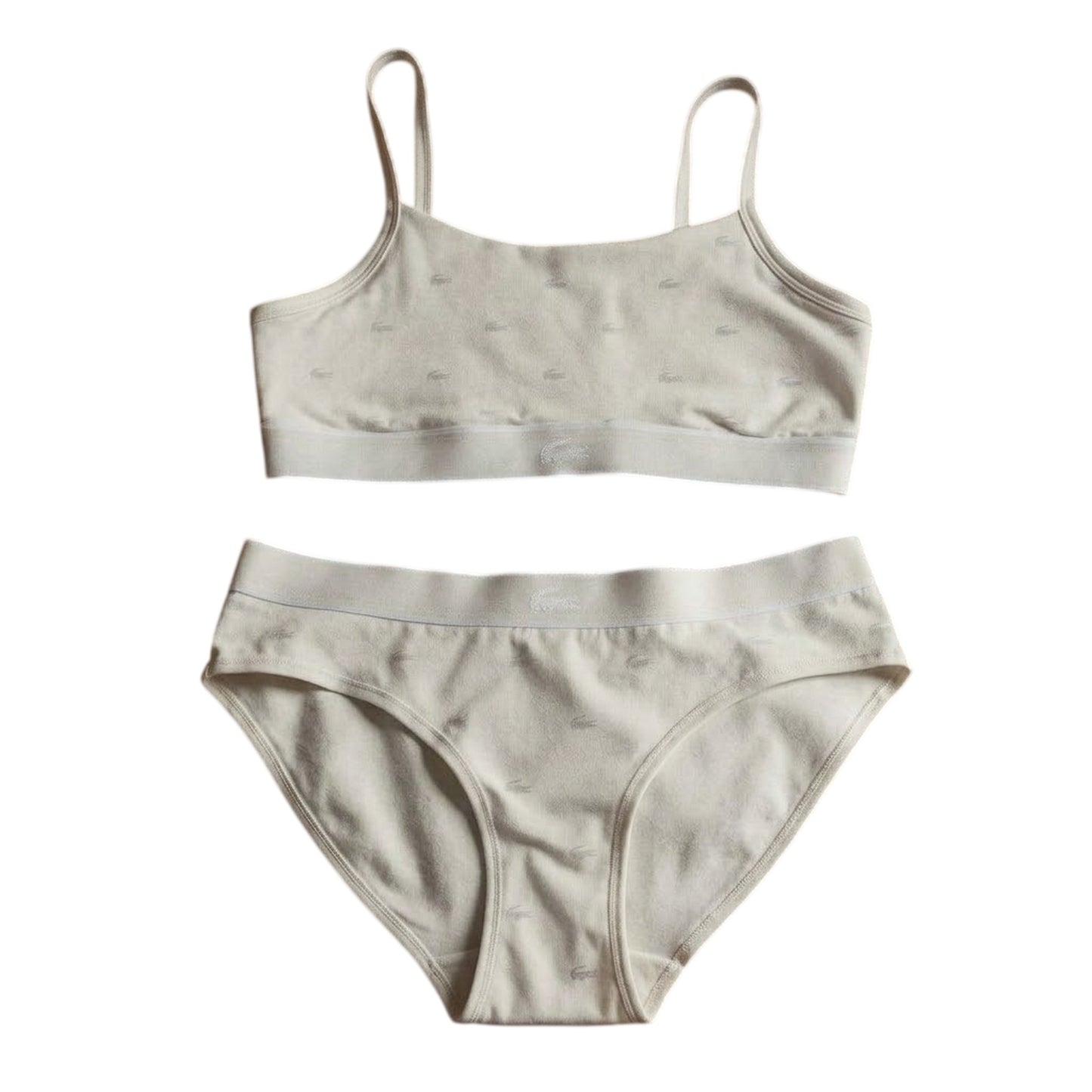 White - Front - Lacoste Womens-Ladies Logo Cotton Stretch Briefs