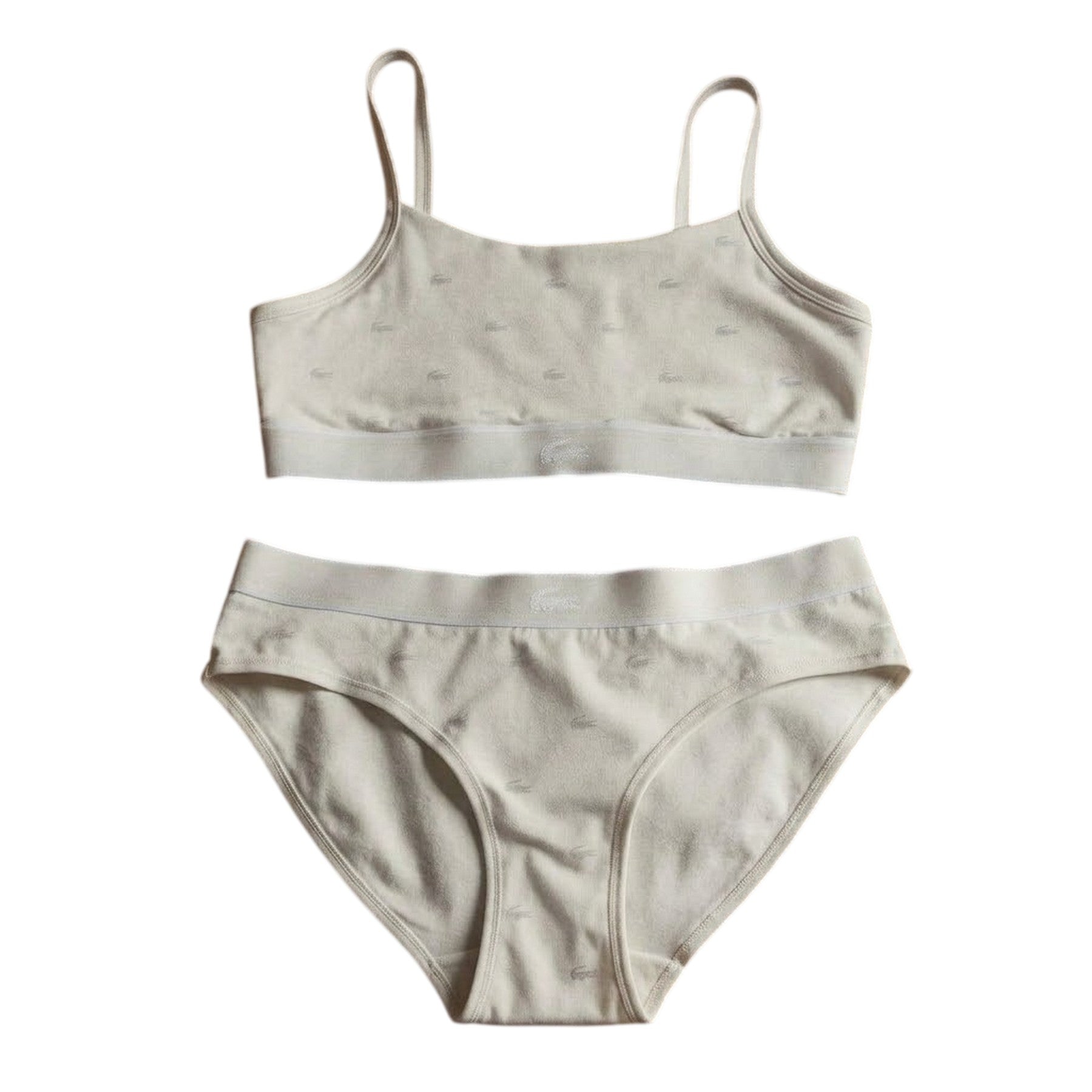 White - Front - Lacoste Womens-Ladies Logo Cotton Stretch Briefs