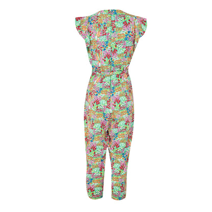 Multicoloured Print - Back - AX Paris Womens-Ladies Floral V Neck Casual Jumpsuit