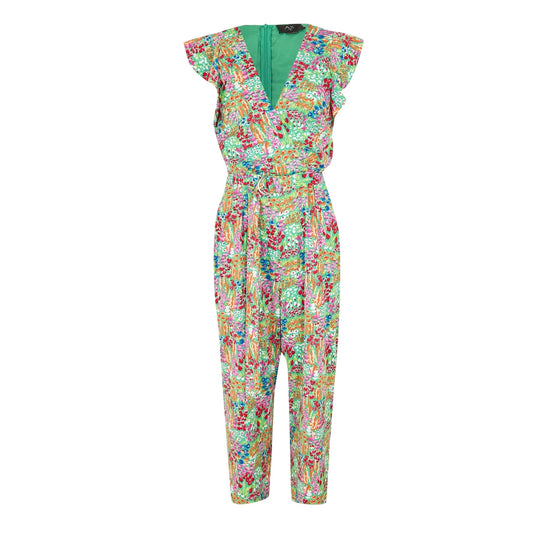 Multicoloured Print - Front - AX Paris Womens-Ladies Floral V Neck Casual Jumpsuit
